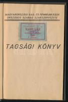 1948 Magyarországi Vas- és Fémmunkások Országos Szabad Szakszervezete tagsági könyv, sok bélyeggel