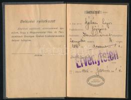 1948 Magyarországi Vas- és Fémmunkások Országos Szabad Szakszervezete tagsági könyv, sok bélyeggel