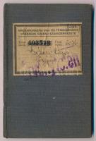 1948 Magyarországi Vas- és Fémmunkások Országos Szabad Szakszervezete tagsági könyv, sok bélyeggel