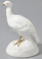 Zsolnay madár, jelzett, kopással, m: 13,5 cm