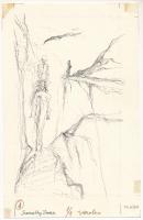 Szemethy Imre (1945-): Lovas (Illusztráció Dino Buzzati "A tatárpuszta" c, kötetéhez), 1976 körül. Tus, papír, jelzett. Lap sarkaiban paszpartuzás nyomaival. 18x11 cm