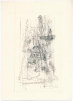 Szemethy Imre (1945-): Női portré (Illusztráció Dino Buzzati "A tatárpuszta" c, kötetéhez)...