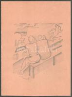 MCP jelenet: Lóverseny. Ceruza, papír. 19x17 cm