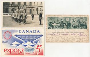 10 db RÉGI képeslap, közte néhány modern + 3 db levelezőlap / 13 pre-1945 postcards, with some moder...