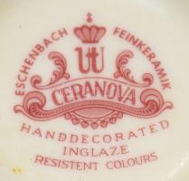 12 darabos angol porcelán összeállítás, jelzett, közte sérültekkel