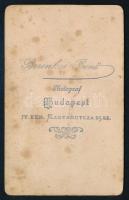 cca 1890 Hölgy egészalakos portréja, vizitkártya Boronkai (Boronkay) Benő budapesti műterméből (IV. ...