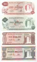 Guyana DN(1966-1996) 1$-20$ (4xklf) T:AU, közte egy XF Guyana ND(1966-1996) 1 Dollar - 20 Dollars (4xdiff) C:AU, including an XF