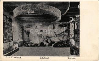 Kolozsvár, Cluj; EKE (Erdélyi Kárpát-Egyesület) múzeum belső, őshalászat / museum interior, fishing (EB)