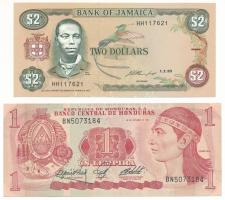 Honduras 1984. 1L + Jamaika 1993. 2$ T:UNC,AU Honduras 1984. 1 Lempira + Jamaica 1993. 2 Dollars C:UNC,AU Krause P#68b, P#69e