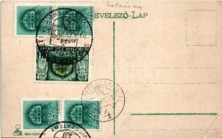 Szatmárnémeti, Satu Mare; Városi bérpalota / shops + "1940 Szatmárnémeti visszatért" So. S...