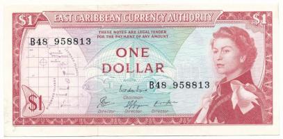 Kelet-Karibi Államok DN(1965) 1$ T:XF,VF, hullámos/ázott papír East Caribbean States ND(1965) 1 Dollar "A" C:XF,VF, wavy/wet paper Krause P#13