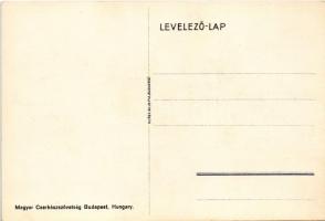 Cserkész békával. Magyar Cserkészszövetség, Klösz Gy. és Fia / Hungarian boy scout art postcard with...