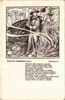 Magyar cserkész dala. Radványi K., R.M. (Regnum Marianum) Cserkészcsapatai 7. / Hungarian boy scout art postcard with song s: Márton L. (kis szakadás / small tear)