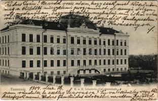 1904 Temesvár, Timisoara; K.u.k. Infanterie Cadettenschule / katonai hadapródiskola / military cadet school (ázott sarok / wet corner)