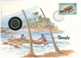 Tuvalu 1985. 5c, felbélyegzett borítékban, bélyegzéssel, német nyelvű leírással T:UNC Tuvalu 1985. 5 Cents in envelope with stamp and cancellation and a prospectus in german C:UNC