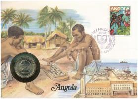 Angola 1975. 5KZ felbélyegzett borítékban, bélyegzéssel, német nyelvű leírással T:UNC Angola 1975. 5 Kwanza in envelope with stamp and cancellation, with German description C:UNC