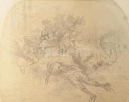 Frank Feller (1848?1908), svájci művész/Swiss artist: Szarvasbika vadászat kasmírban/The Royal Horns...