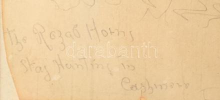 Frank Feller (1848?1908), svájci művész/Swiss artist: Szarvasbika vadászat kasmírban/The Royal Horns...