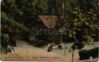 1915 Félixfürdő, Baile Felix; Vasútállomás az erdőben. Engel József kiadása / railway station in the forest (EB)