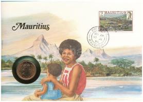 Mauritius 1978. 2c bronz felbélyegzett borítékban, bélyegzéssel, német nyelvű leírással T:UNC Mauritius 1978. 2 Cents bronze in envelope with stamp, and cancellation and with German description C:UNC