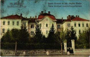 1926 Sepsiszentgyörgy, Sfantu Gheorghe; Mária királyné tanítónő képzőintézet. Eugen Klein / teachers training institute (gyűrődések / creases)