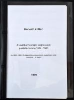Horváth Zoltán: A levélborítékrajzú krajcárosok postatörténete 1874-1900, az 1999-es FIP (IBRA) kiállítás anyaga 80 fekete-fehér oldalon, német nyelven
