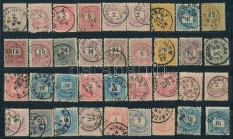 36 db krajcáros bélyeg egykörös bélyegzésekkel
