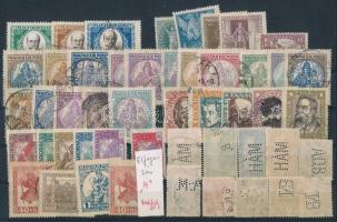 1919-1925 6 klf sor + 10 db céglyukasztású bélyeg, közepes stecklapon