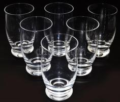 Kristály üdítős pohár garnitúra, 6 darab, hibátlan, m: 12 cm