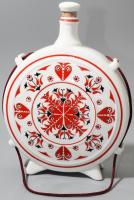 Hollóházi kulacs, jelzett, hibátlan, m: 20 cm