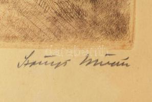 Szőnyi István (1894-1960): Várakozás, színezett rézkarc, papír, jelzett, üvegezett fakeretben, lapsz...