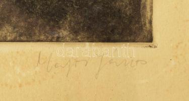 Major János (1934-2008): Háztetők (cím nélkül). Rézkarc, papír, jelzett, számozott (50/30). Lap szél...