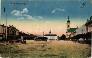Máramarossziget, Sighetu Marmatiei; tér, Korona Kórház. Benkő Miklós kiadása / square, hospital (kopott sarkak / worn corners)