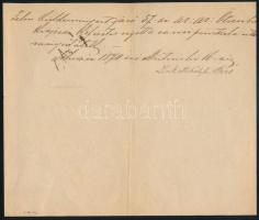 1870 Utánvételes szállítólevél 5kr okmánybélyeggel a Deutsch-féle könyvnyomda magánkiadásában, hátol...