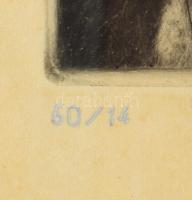 Hincz Gyula (1904-1986): Család (cím nélkül). Rézkarc, papír, jelzett, számozott (50/14). Lap széle ...