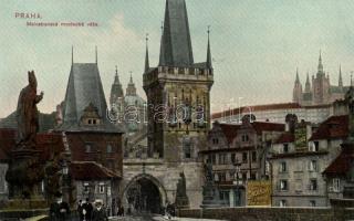 Praha Malostransky Tower and Charles Bridge with Marsnerova chocolate ad (EK)