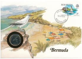 Bermuda 1985. 25c felbélyegzett borítékban, bélyegzéssel, német nyelvű leírással T:UNC Bermuda 1985. 25 Cents in envelope with stamp and cancellation, with German description C:UNC