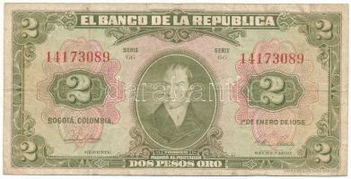 Kolumbia 1955. 2P "GG 14173089" T:F,VG Colombia 1955. 2 Pesos Oro "GG 14173089" C:F,VG Krause P#390d