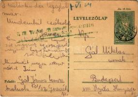 1944 Gál János zsidó KMSZ (közérdekű munkaszolgálatos) tábori posta 101/32. levele Judaika / WWII Letter from a Jewish labor serviceman. Judaica (gyűrődések / creases)