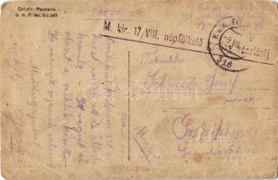 1917 Cziráky József gyalogos. Tábori posta / WWI Austri-Hungarian K.u.k. military, soldier. photo + ...