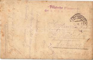 1917 Katona kutyával / WWI soldier with a dog. photo + "Polnische Kompagnie" (EK)