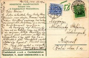 1935 Nemzetközi Árumintavásár Budapest 1934. A Cserkészbolt Mintatábora. Cserkészbolt csak a Cserkés...