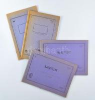 4 darab régi üres rajzfüzet és kockás füzet