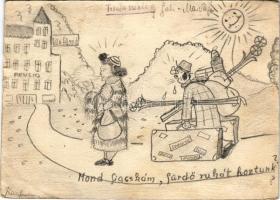 1950 Tungsram Krypton izzó reklámlapja, hátoldalán kézi rajz / Hungarian light bulb advertisement po...