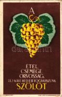 Étel, csemege, orvosság, tej-kávé helyett fogyasszunk Szőlőt! Kiadja Szőlő és Borpropaganda Iroda. Klösz György és Fia / Hungarian wine and grape propaganda s: Gönczi Gebhardt (EK)