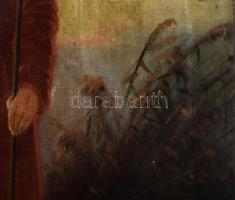 Jelzés nélkül, XIX. sz. festő: Jézus (Agnus dei). Olaj, vászon. 77x56 cm