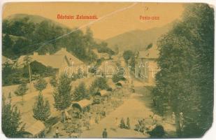 Zalatna, Zlatna; Posta utca, piac. Baik Traján kiadása 3194. (W.L.?) / street market (b)