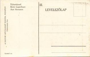 Tábortűznél. Cserkész művészlap. A Magyar Lapvállalat kiadása. Apostol nyomda / Hungarian boy scout ...