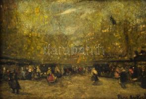 Berkes A jelzéssel: Foragatg. Olaj, karton. Dekoratív, kissé sérült fakeretben. 25x35 cm