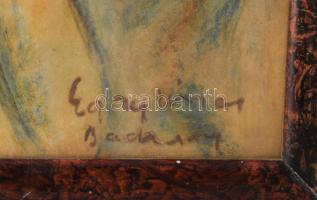 Egry József jelzéssel: Páros. Vegyes technika, papír. Dekoratív, üvegezett, kissé sérült fakeretben....